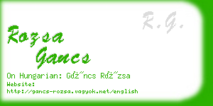 rozsa gancs business card